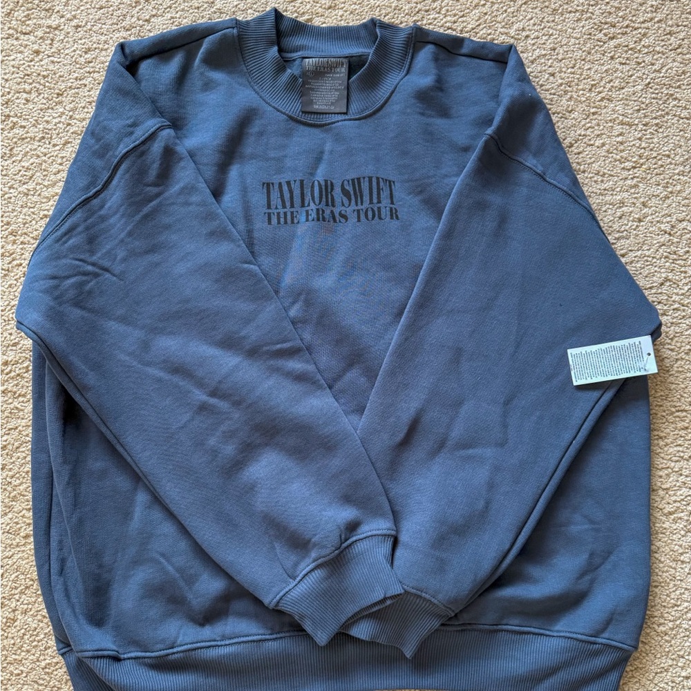 TAYLOR SWIFT ERAS TOUR Blue Crewneck Sweatshirt XL Merch Vancouver 2024 NWT